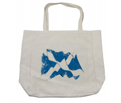 Waving Scotch Flag Emblem Shopping Bag