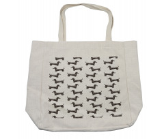 Dogs Pattern Lines Shopping Bag