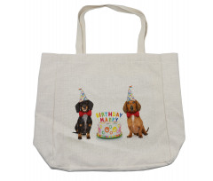 Dogs Happy Birthday Cake Shopping Bag