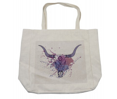 Bull Skull with Splashes Shopping Bag