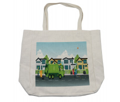 Truck on Road and Men Shopping Bag