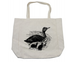 Hand Drawn Bird Family Sketch Shopping Bag