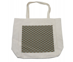 Repeated Bicolor Tartan Shopping Bag