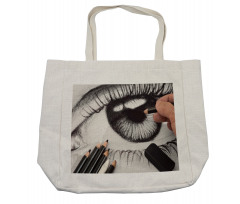 Hand Makingn Eye Sketch Shopping Bag