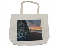 Rocky Reynisdrangar Sunrise Shopping Bag