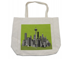 Greyscale Buildings Shopping Bag