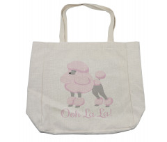 Poodle and Typography Shopping Bag