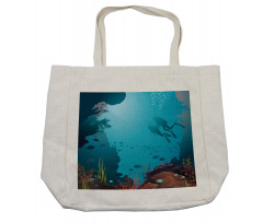 Coral Reef Bubbles Swim Fins Shopping Bag