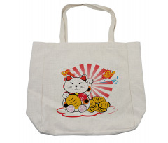 Fishbones Lucky Cat Shopping Bag