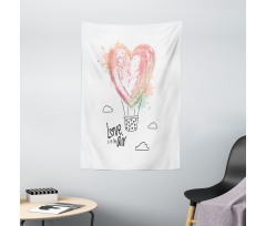 Heart Balloon Love Phrase Tapestry