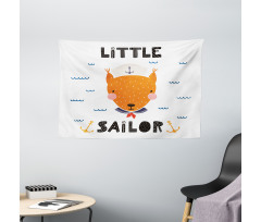 Marine Fox and Little Sailor Wide Tapestry