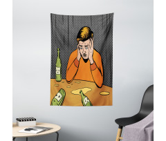Drunk Man and Empty Bottles Tapestry