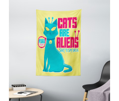 Cats are Aliens Cartoon Tapestry