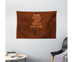 Funny High 5 in Face Words Wide Tapestry