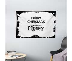 Humorous Words with Christmas Wide Tapestry