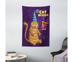 Cat Wizard Funny Cartoon Tapestry