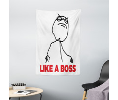 Cool Stickman and Like a Boss Tapestry