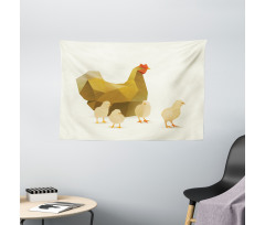 Polygonal Animal Art Wide Tapestry