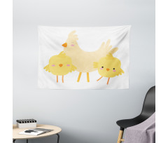 Happy Animals Doodle Wide Tapestry