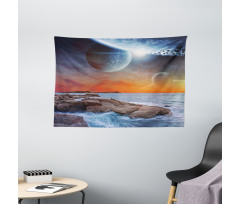 Planet Landscape View Wide Tapestry