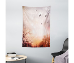 Butterflies Trees Sky Tapestry