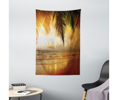 Sunset Caribbean Palms Tapestry