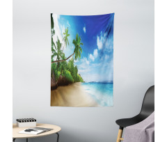 Beach Sunset and Waves Tapestry