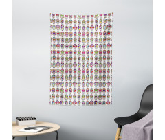 Skulls with Flowers Tapestry