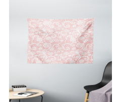 Floral Hexagon Lace Grids Wide Tapestry