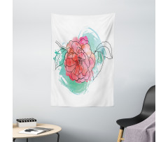 Camellia Grunge Art Tapestry