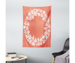 Monochrome Botany Wreath Tapestry