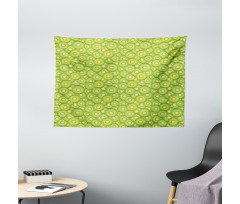 Exotic Fruit Slices Pattern Wide Tapestry