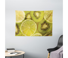 Close up Exotic Fruit and Lime Wide Tapestry