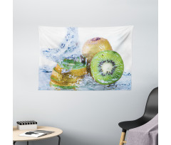 Photo of Water Splash on Fruit Wide Tapestry