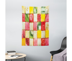 Square Slices of Fresh Food Tapestry