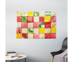 Square Slices of Fresh Food Wide Tapestry