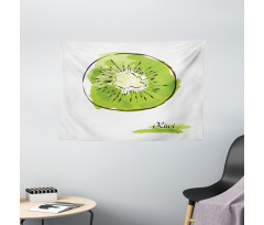 Halved Fruit Design Wide Tapestry