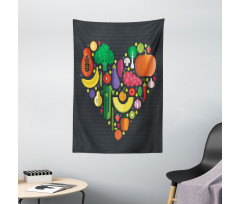 Healthy Eating Natural Heart Tapestry