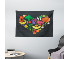 Healthy Eating Natural Heart Wide Tapestry