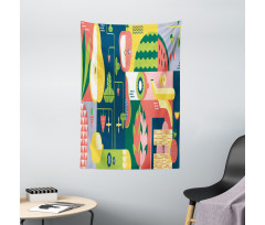 Abstract Modern Food Tapestry