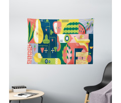 Abstract Modern Food Wide Tapestry