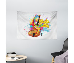 Creative String Instrument Wide Tapestry