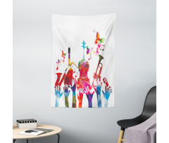 Vivid Polygonal Instruments Tapestry