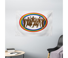 Musicians in Rainbow Circle Wide Tapestry