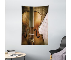 Instrument and Music Sheet Tapestry