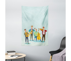 Cartoon Happy Band Concert Tapestry