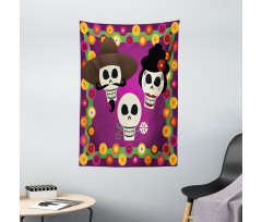 Folk Sugar Skulls Tapestry