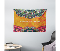 Motifs of Cinco de Mayo Wide Tapestry