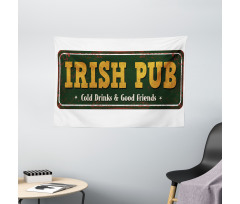 Vintage Grunge Bar Sign Wide Tapestry