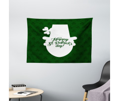 Leprechaun Hat and Clover Wide Tapestry